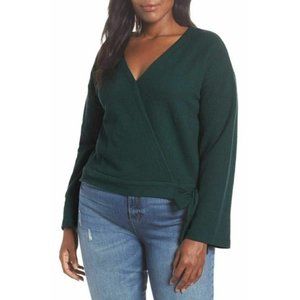 Madewell Texture and Thread Green Wrap Top